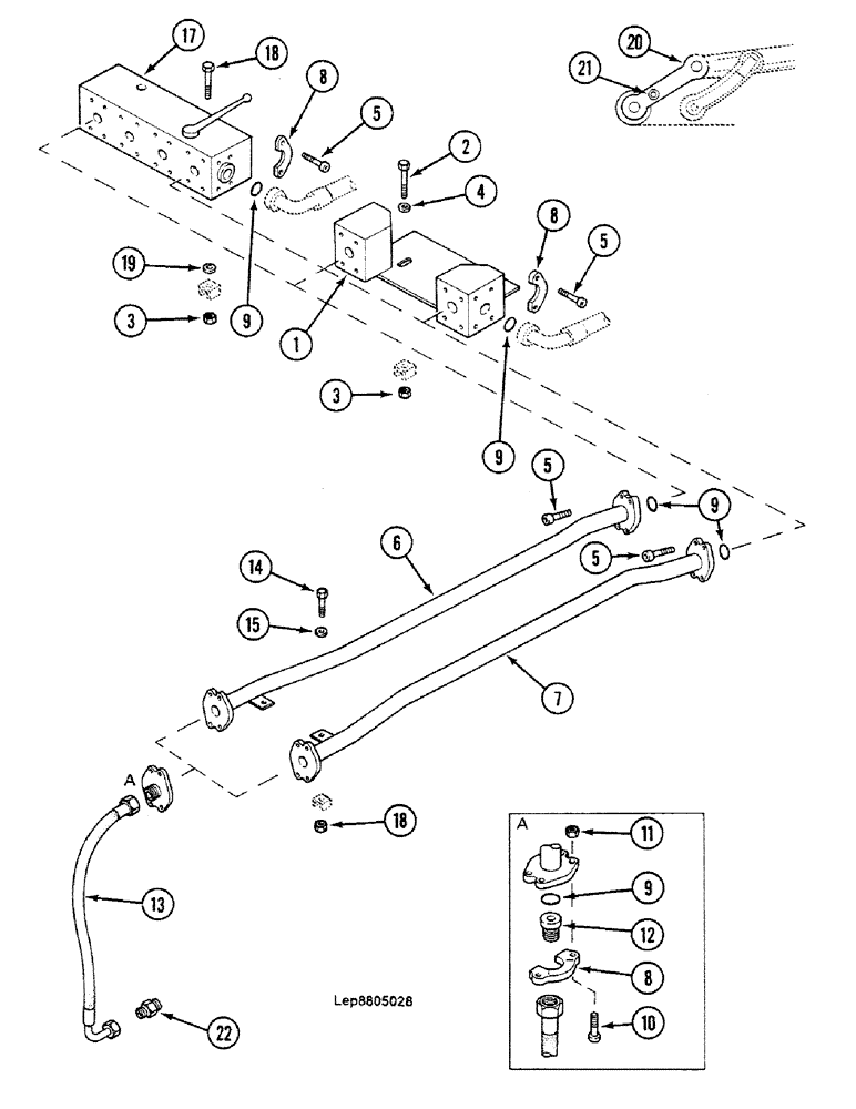 Схема запчастей Case 688C - (8G-052) - CLAMSHEEL FEED, DIPPERSTICK (2,10M-2,65M), (-XXXXX) (07) - HYDRAULIC SYSTEM