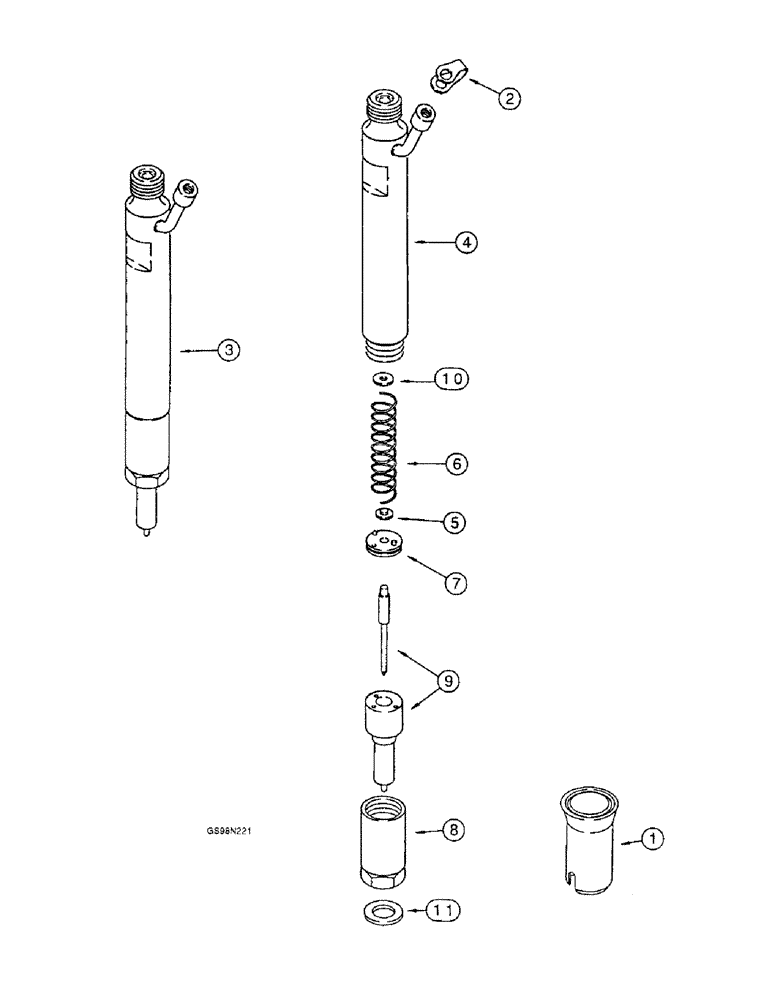 Схема запчастей Case 821B - (3-15A) - FUEL INJECTION NOZZLE, 6T-830 EMISSIONS CERTIFIED ENGINE, TRACTOR P.I.N. JEE0050601 AND AFTER (03) - FUEL SYSTEM