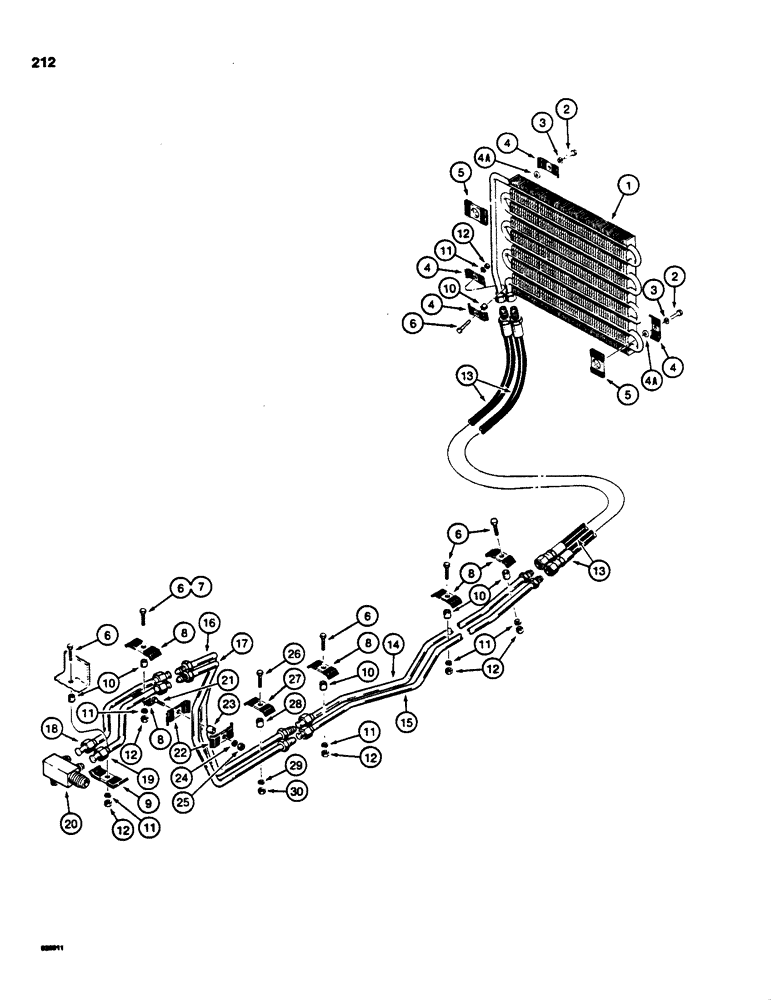 Схема запчастей Case 850C - (212) - BACKHOE HYDRAULIC CIRCUIT, COOLING SYSTEM (07) - HYDRAULIC SYSTEM