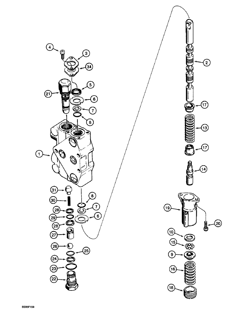 Схема запчастей Case 580L - (8-130) - THREE-POINT HITCH CONTROL VALVE, AUXILIARY SECTION (08) - HYDRAULICS