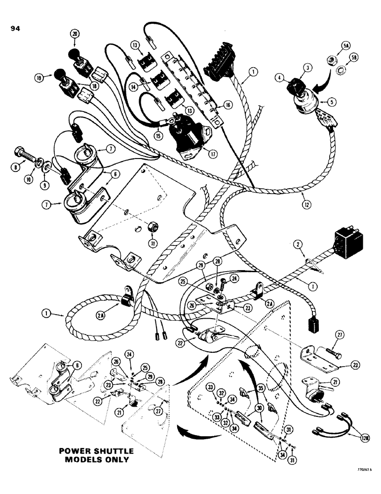 Схема запчастей Case 580C - (094) - ELECTRICAL SYSTEM, MAIN HARNESS & CONNECTIONS, MODELS W/FLASHER LIGHTS, TRACTORS S/N 8958213 & AFTER (04) - ELECTRICAL SYSTEMS
