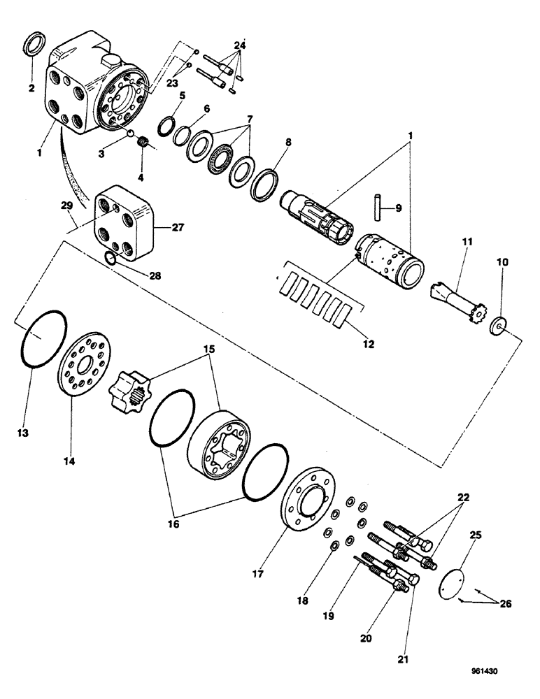 Схема запчастей Case 580G - (121A) - MANUAL STEERING PUMP , STARTING FROM NO. 3.989.730 D AND OTHER COUNTRIES, STARTING FROM NO. 3.989.98 (05) - STEERING