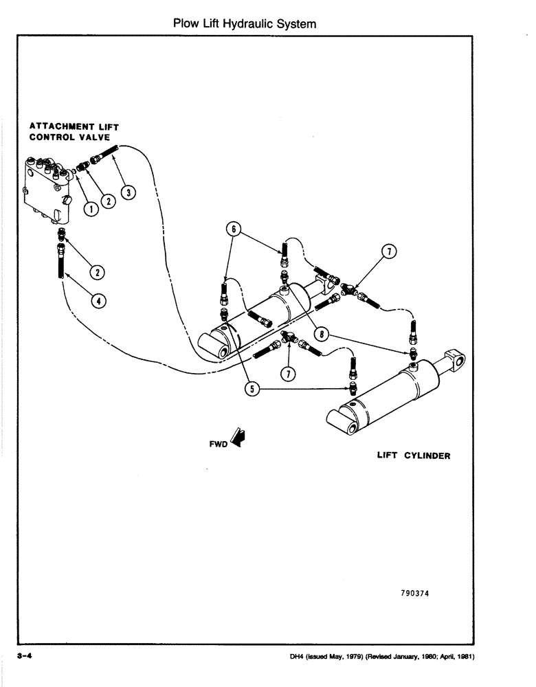 Схема запчастей Case DH4 - (3-04) - PLOW LIFT HYDRAULIC SYSTEM (35) - HYDRAULIC SYSTEMS