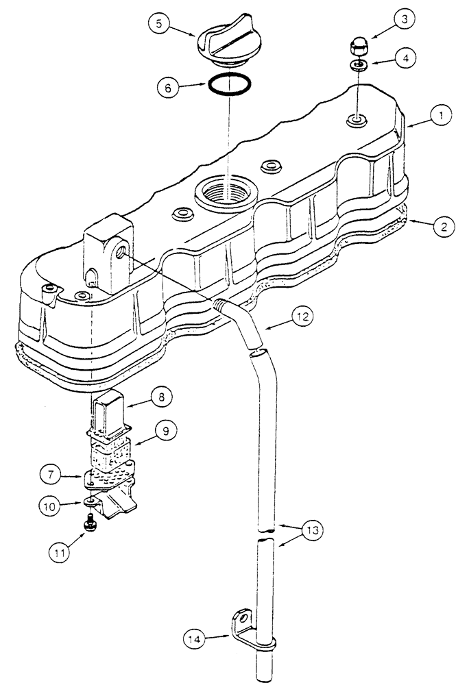 Схема запчастей Case 6010 - (02-11) - CYLINDER HEAD - COVER, KUBOTA V2003TE ENGINE (10) - ENGINE