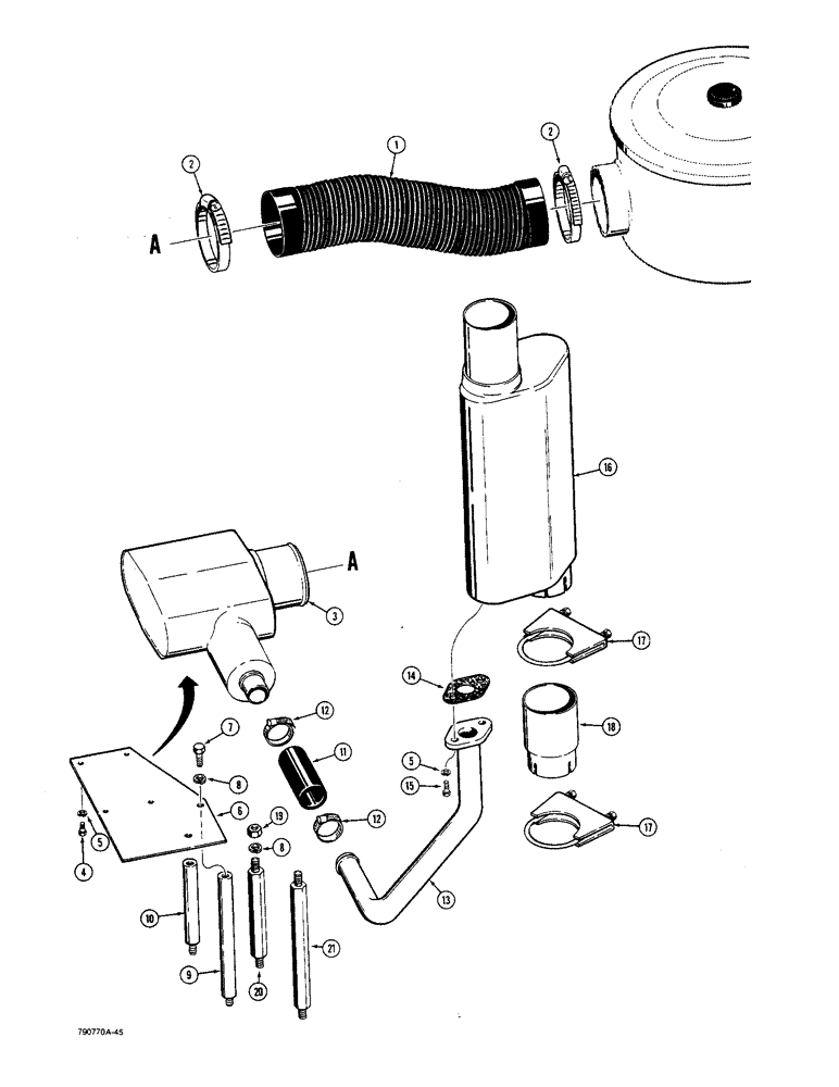 Схема запчастей Case W36 - (2-52) - PRECLEANER FOR TURBOCHARGED ENGINE (02) - ENGINE