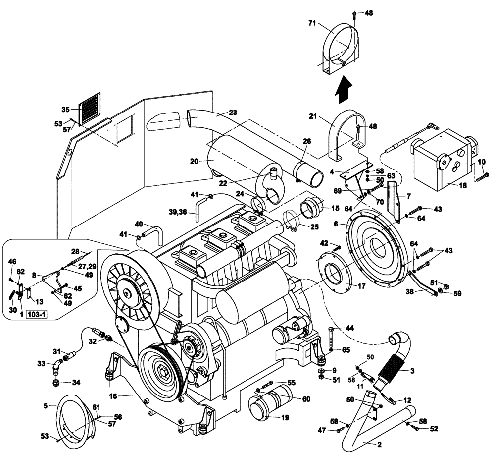 Схема запчастей Case DV204 - (02-103/4[01]) - ENGINE DEUTZ (01) - ENGINE