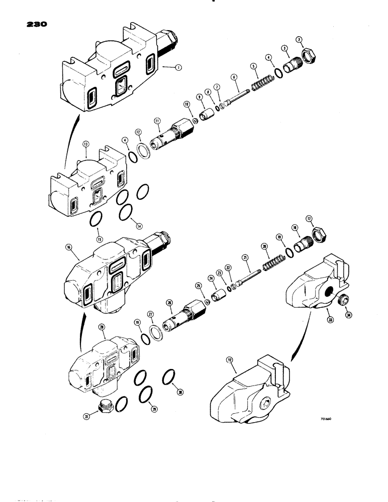 Схема запчастей Case 1150 - (230) - D32112 VALVE INLET SECTION (07) - HYDRAULIC SYSTEM