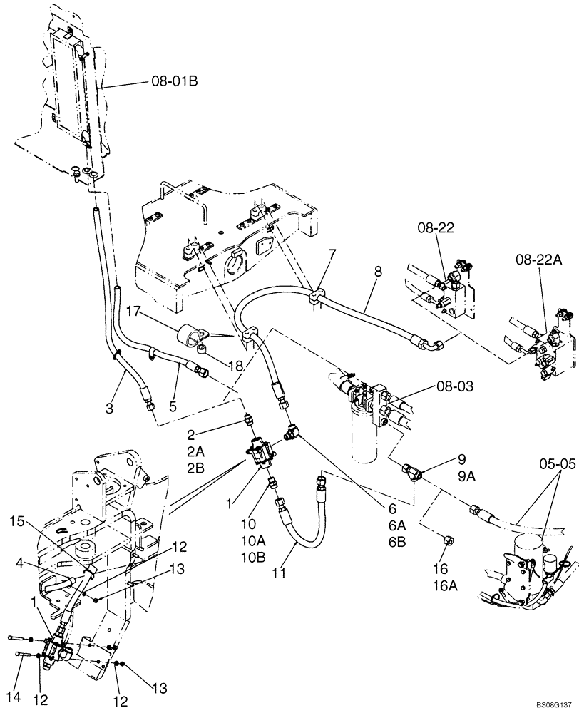 Схема запчастей Case 521E - (08-19B) - HYDRAULICS - THERMAL BYPASS (08) - HYDRAULICS