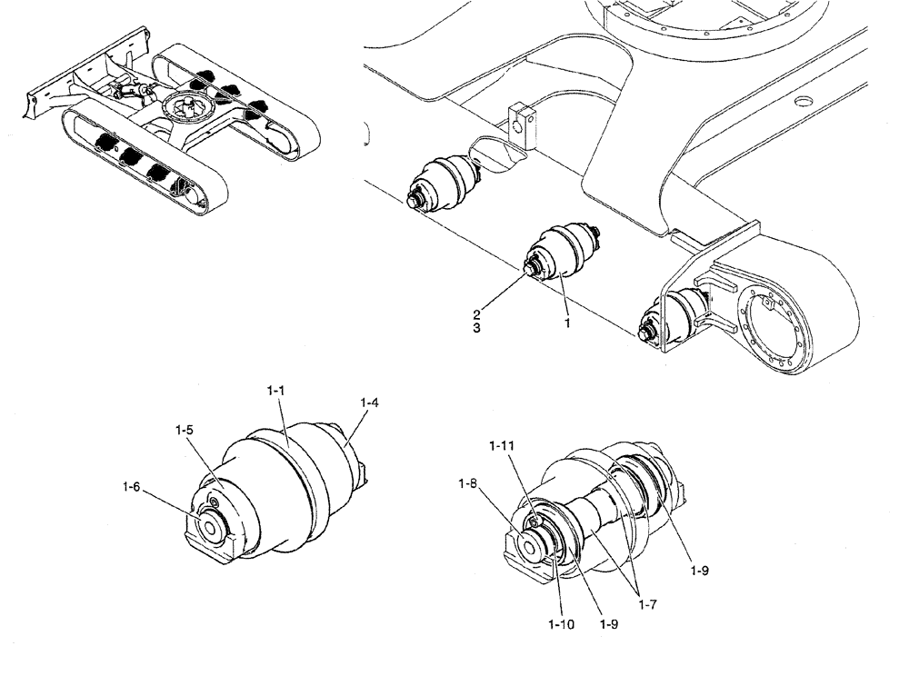Схема запчастей Case CX27B PV13 - (02-006) - ROLLER ASSY, TRACK (04) - UNDERCARRIAGE