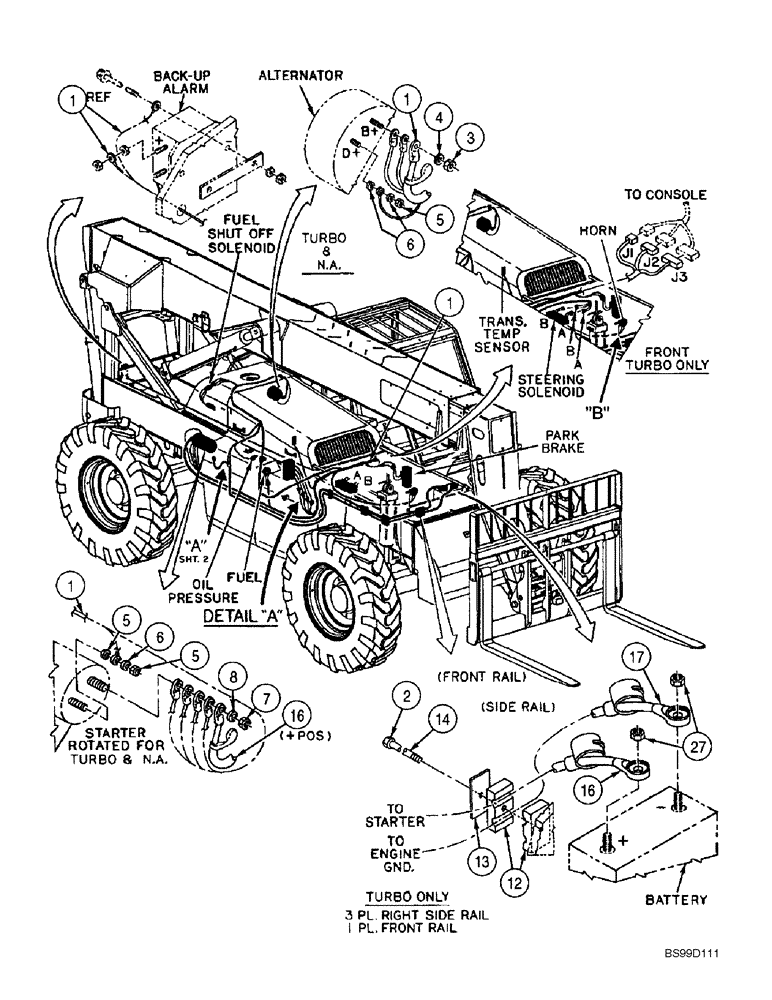Схема запчастей Case 686G - (4-02) - *BATTERY CABLES AND HARNESS (04) - ELECTRICAL SYSTEMS