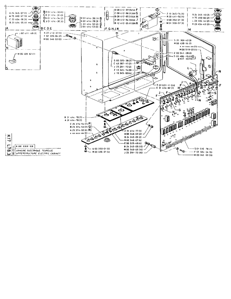 Схема запчастей Case 90BCL - (378) - UPPERSTRUCTURE ELECTRIC CABINET (06) - ELECTRICAL SYSTEMS