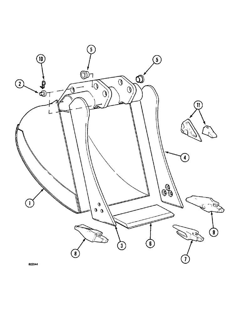 Схема запчастей Case 1088 - (9G-06) - BACKHOE BUCKET (09) - CHASSIS/ATTACHMENTS