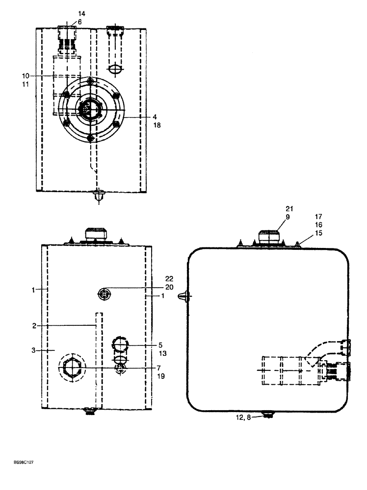 Схема запчастей Case 689G - (08-06) - HYDRAULIC TANK AND COMPONENTS (08) - HYDRAULICS