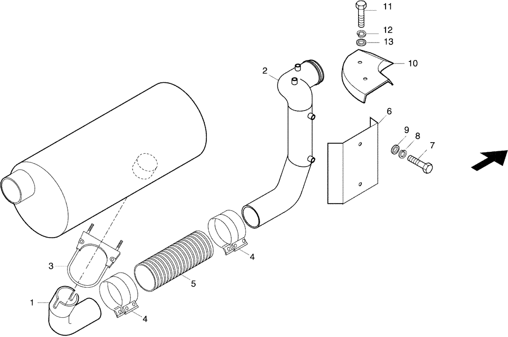 Схема запчастей Case 325 - (0.077/1[01]) - EXHAUST MANIFOLD (01) - ENGINE