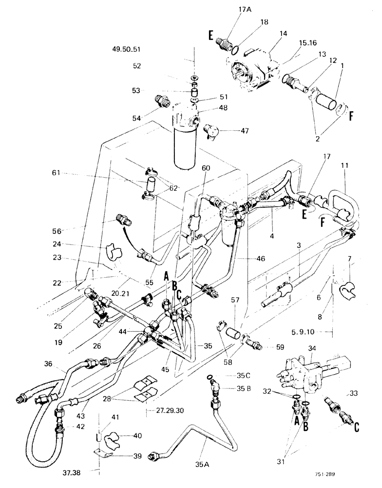 Схема запчастей Case 580F - (138) - HYDRAULIC SYSTEM (35) - HYDRAULIC SYSTEMS