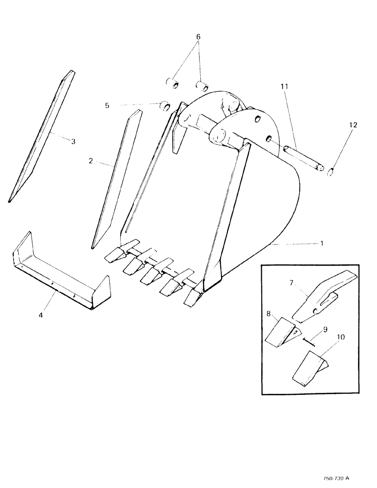 Схема запчастей Case 580F - (244) - AXIAL AND SIDE SHIFT BACKHOE BUCKETS (84) - BOOMS, DIPPERS & BUCKETS