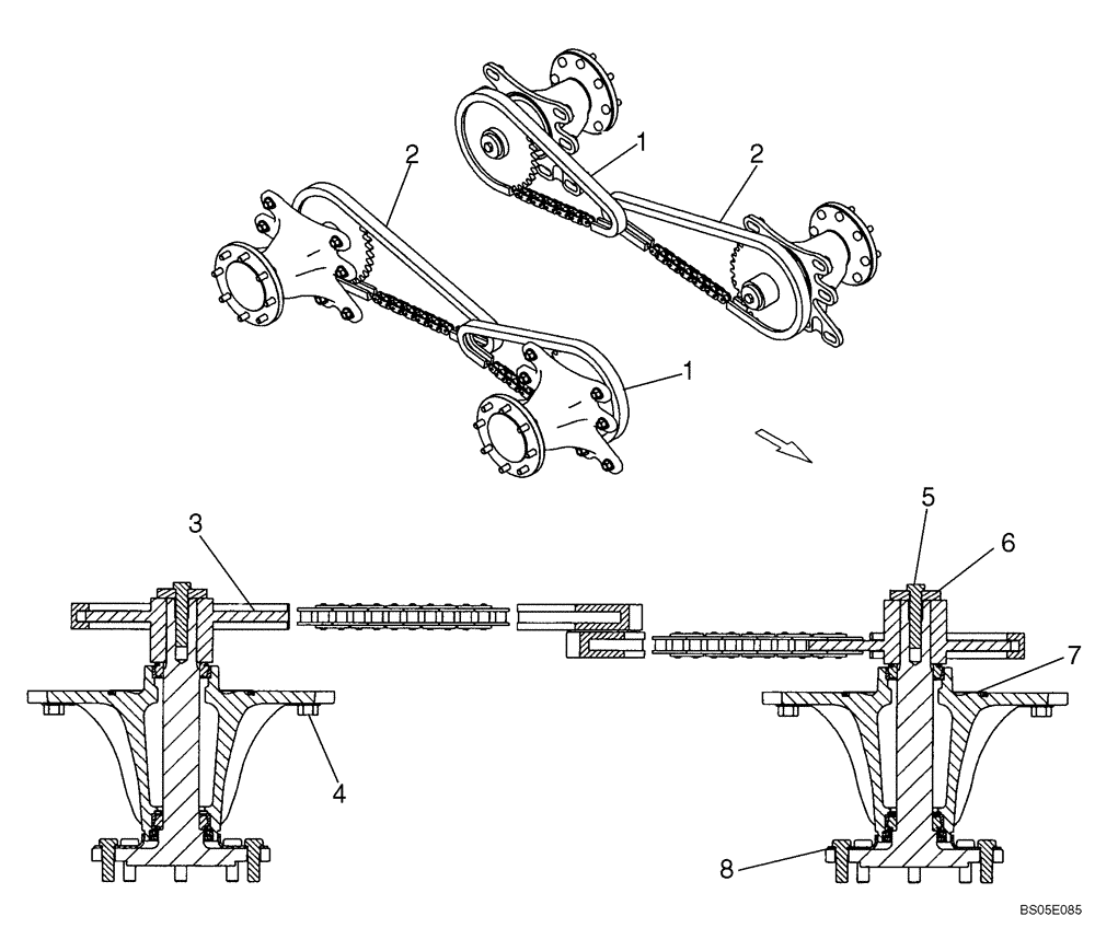 Схема запчастей Case 410 - (06-18) - DRIVE LINE (06) - POWER TRAIN
