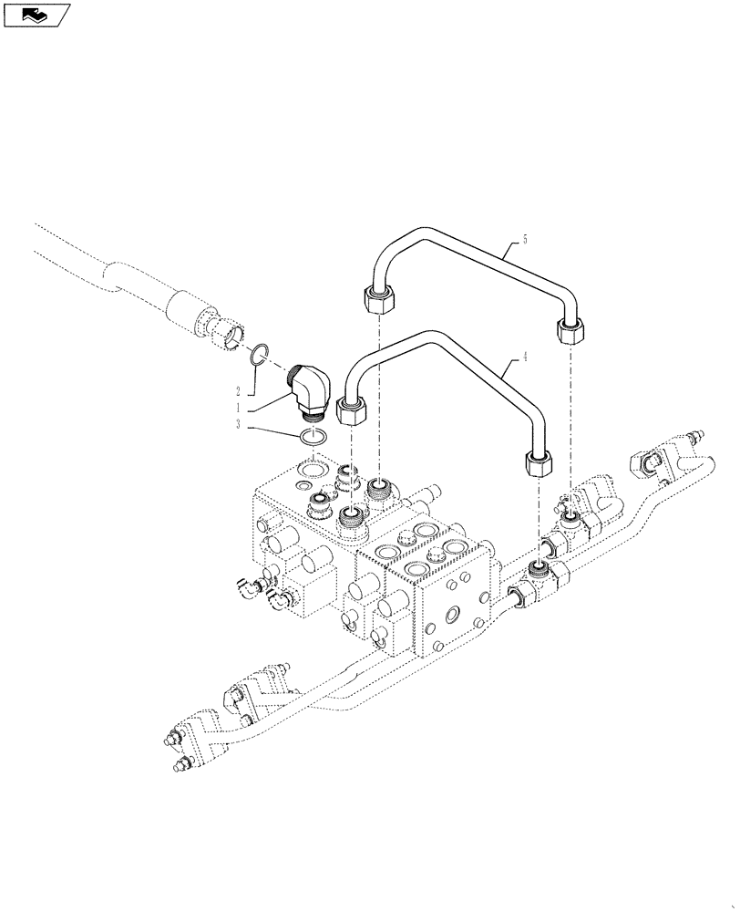 Схема запчастей Case 521F - (35.701.01) - NON RIDE CONTROL FITTING INSTALLATION (35) - HYDRAULIC SYSTEMS