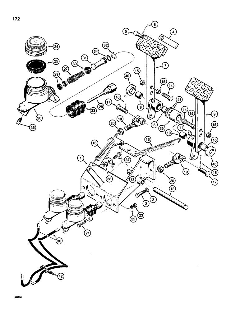 Схема запчастей Case 855C - (172) - POWER BRAKES (04) - UNDERCARRIAGE