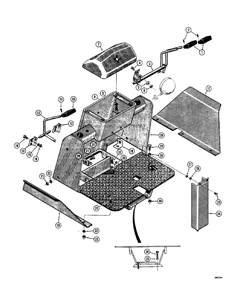 Схема запчастей Case 530 - (34) - CONTROL TOWER AND RELATED PARTS (83) - TELESCOPIC SINGLE ARM