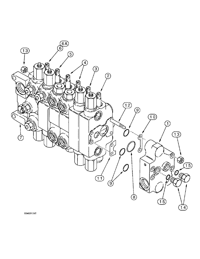 Схема запчастей Case 580L - (8-076) - BACKHOE CONTROL VALVES, MODELS WITHOUT EXTENDABLE DIPPER (08) - HYDRAULICS