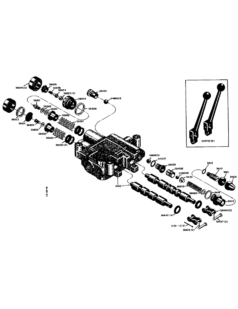 Схема запчастей Case 310 - (58) - 38256 LOADER HYDRAULIC CONTROL VALVE 