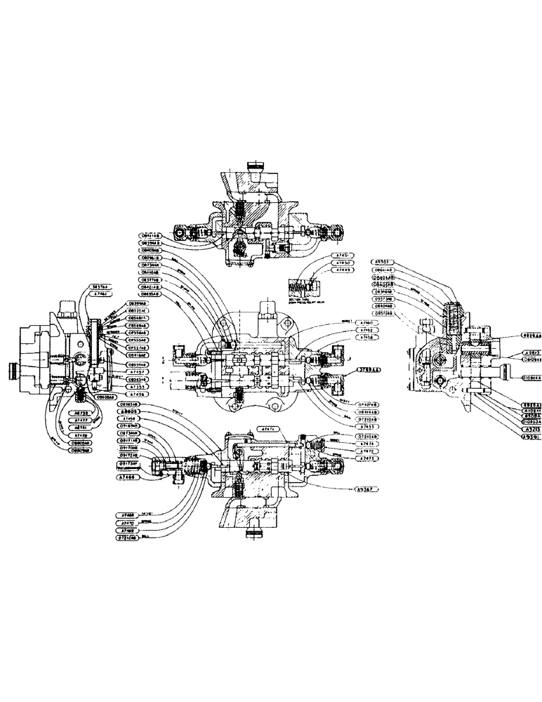 Схема запчастей Case 425 - (122) - HYDRAULIC FLOAT VALVE AND PUMP ASSEMBLY, FOR TRACTORS WITH EAGLE HITCH (35) - HYDRAULIC SYSTEMS