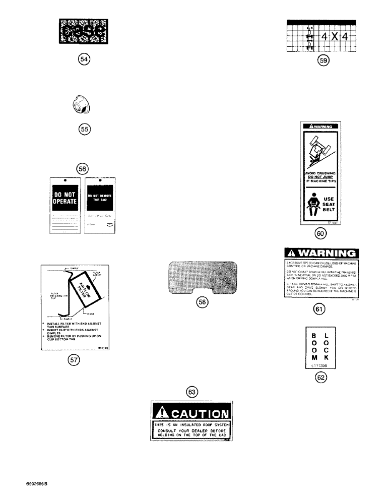 Схема запчастей Case 590 - (9-152) - DECALS (09) - CHASSIS/ATTACHMENTS