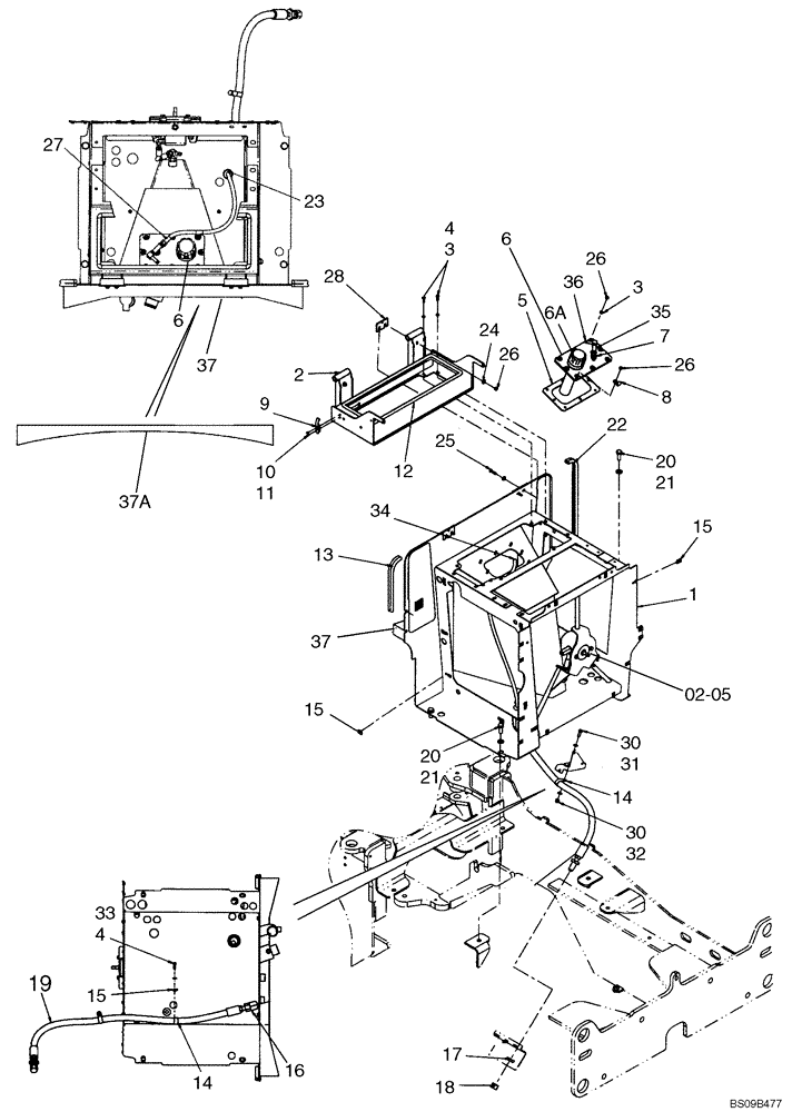 Схема запчастей Case 521E - (08-01) - HYDRAULIC RESERVOIR - ASSEMBLY (08) - HYDRAULICS