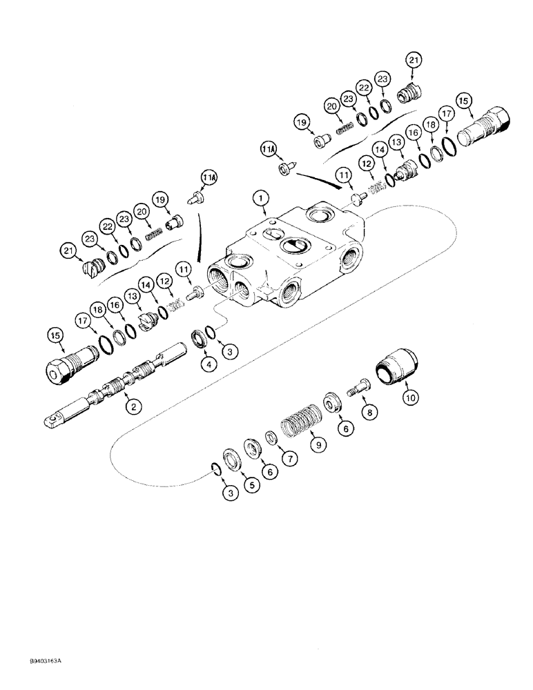 Схема запчастей Case 480F LL - (8-078) - LOADER CONTROL VALVE, CLAM SECTION (08) - HYDRAULICS