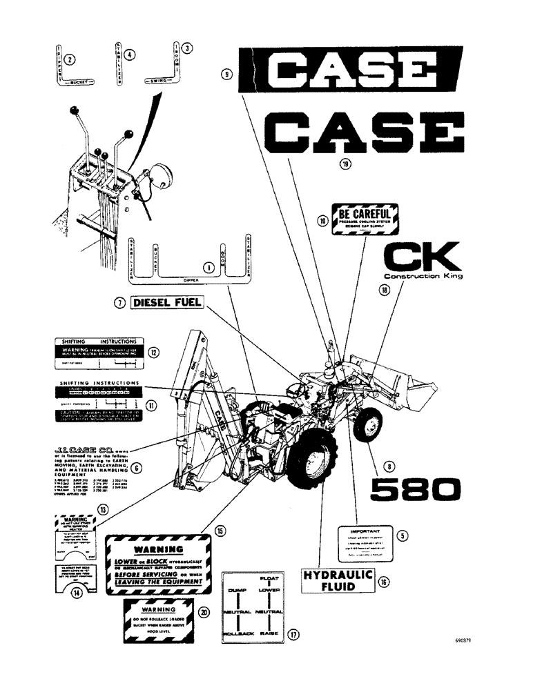 Схема запчастей Case 33S - (238) - DECALS (EARLY PRODUCTION) 
