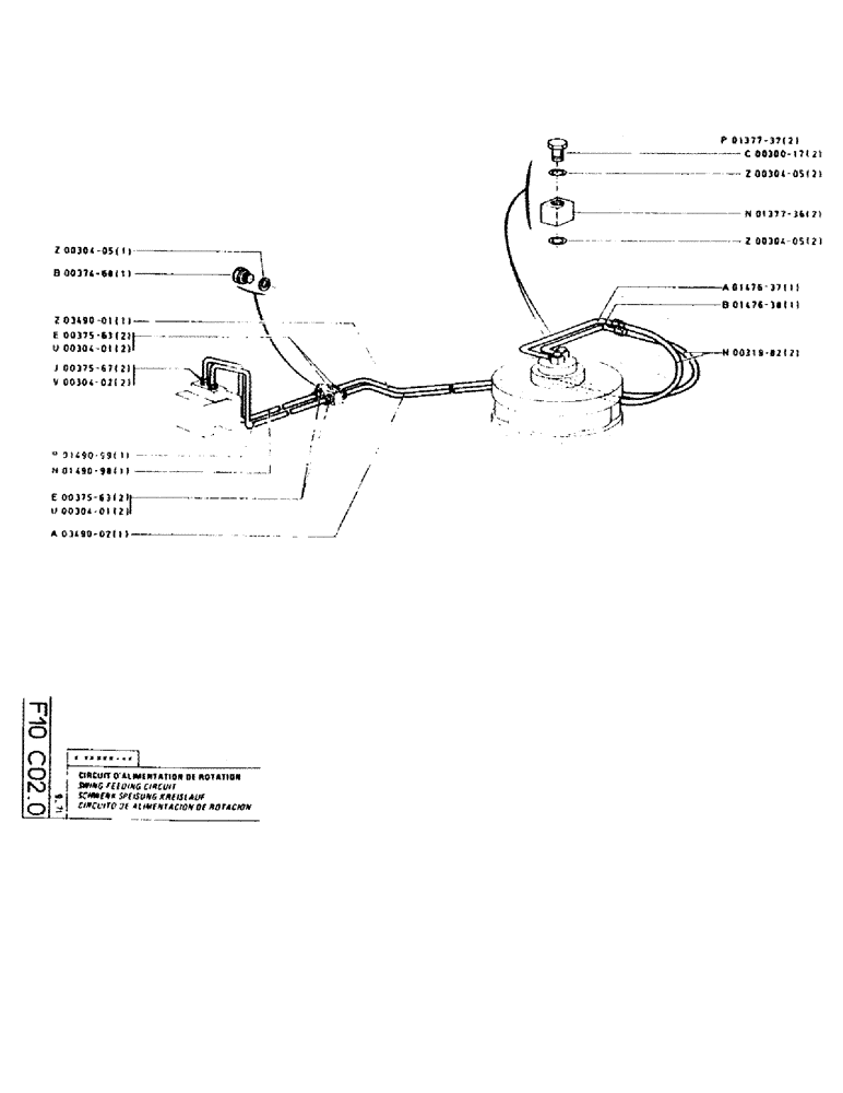 Схема запчастей Case GCK120 - (048) - SWING FEEDING CIRCUIT 