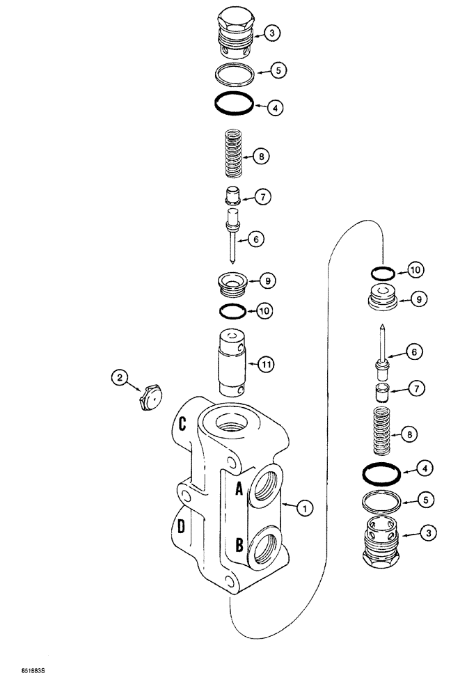Схема запчастей Case 760 - (05-046) - H672547 STEERING LOCKOUT VALVE, P.I.N. JAF0022965 AND AFTER (41) - STEERING