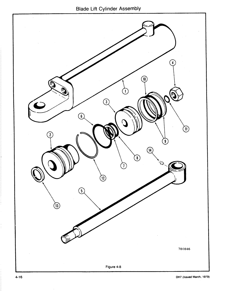 Схема запчастей Case DH7 - (4-16) - BLADE LIFT CYLINDER ASSEMBLY (35) - HYDRAULIC SYSTEMS