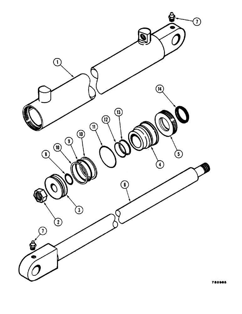 Схема запчастей Case SD-70 - (40) - BOOM CYLINDER ASSEMBLY 