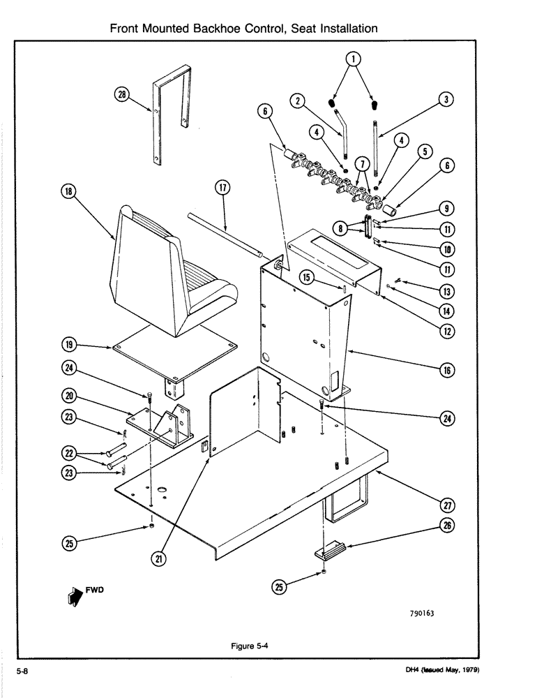 Схема запчастей Case DH4 - (5-08) - FRONT MOUNTED BACKHOE CONTROL, SEAT INSTALLATION (89) - TOOLS