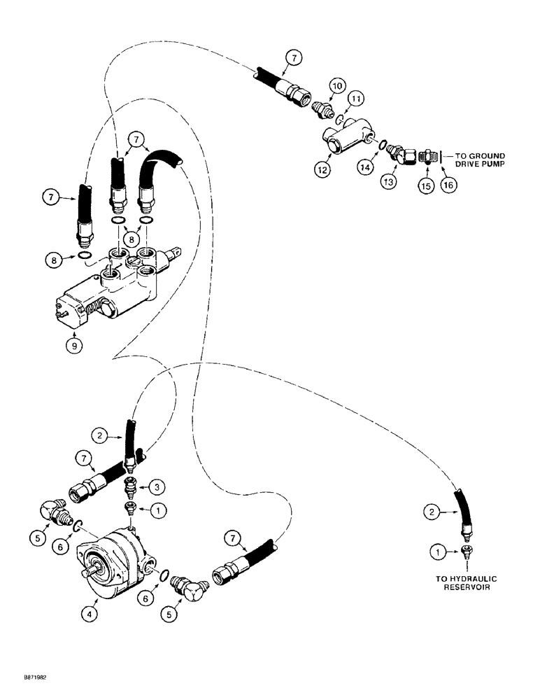 Схема запчастей Case TF300 - (8-32) - HYDRA-BORER HYDRAULIC CIRCUIT, 2 POSITION DETENT VALVE (08) - HYDRAULICS