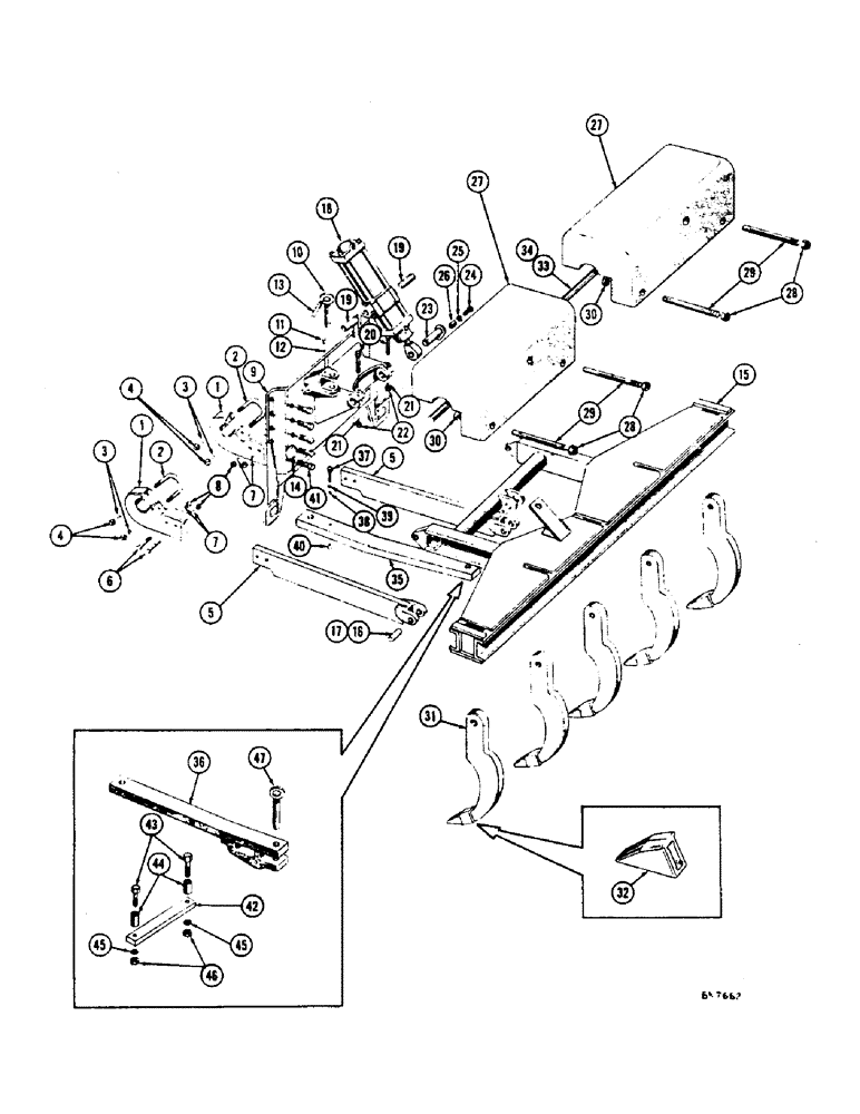 Схема запчастей Case 1000 - (242) - SCARIFIER (05) - UPPERSTRUCTURE CHASSIS