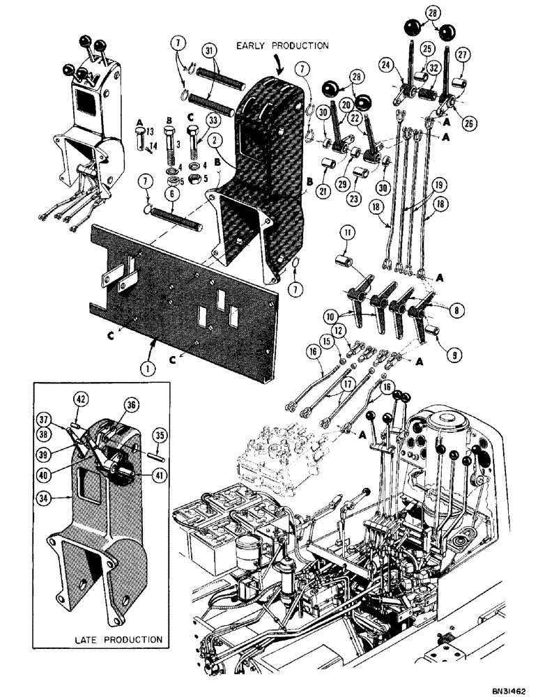 Схема запчастей Case 1000D - (136) - TRANSMISSION CONTROL TOWER (05) - UPPERSTRUCTURE CHASSIS