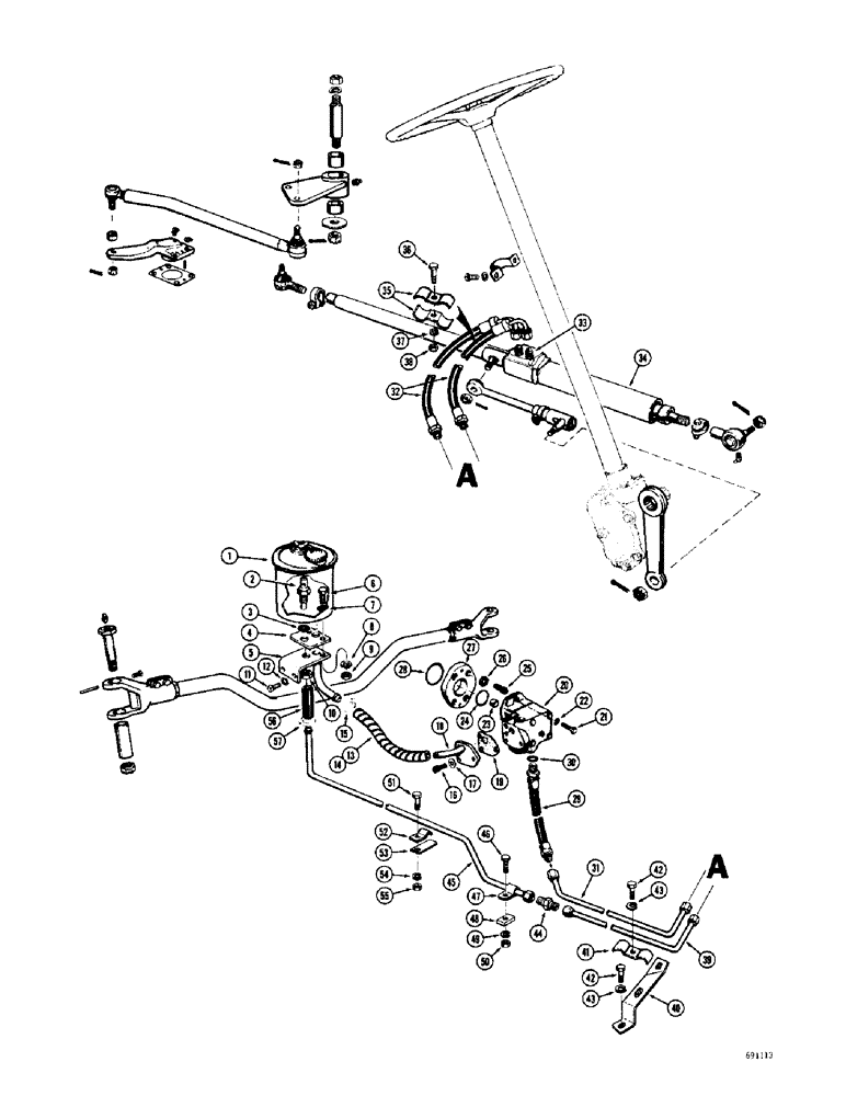 Схема запчастей Case W8C - (102) - POWER STEERING HYDRAULICS (05) - STEERING