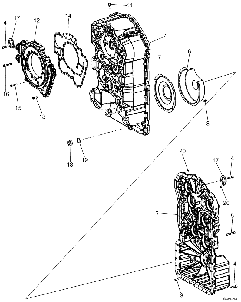 Схема запчастей Case 521E - (06-06) - TRANSMISSION ASSY - HOUSING (06) - POWER TRAIN