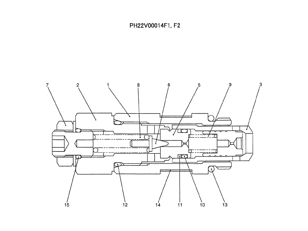 Схема запчастей Case CX50B - (07-014) - VALVE ASSY, MAIN RELIEF (PH22V00014F1, F2) ELECTRICAL AND HYDRAULIC COMPONENTS