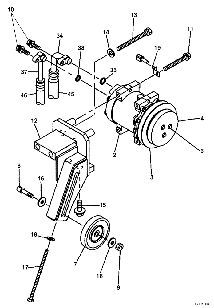 Схема запчастей Case CX240BLR - (09-24) - CAB - AIR CONDITIONING (09) - CHASSIS/ATTACHMENTS
