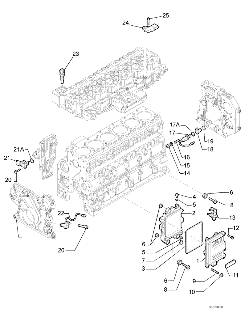 Схема запчастей Case 621E - (03-09) - FUEL INJECTION SYSTEM - MODULE, ENGINE CONTROL (03) - FUEL SYSTEM