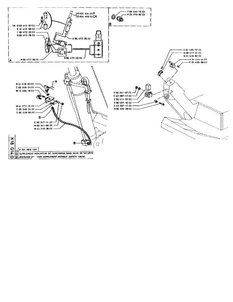 Схема запчастей Case 90BCL - (389) - OVERLOAD INVACATOR SUPPLEMENT WITHOUT SAFETY VALVE (06) - ELECTRICAL SYSTEMS
