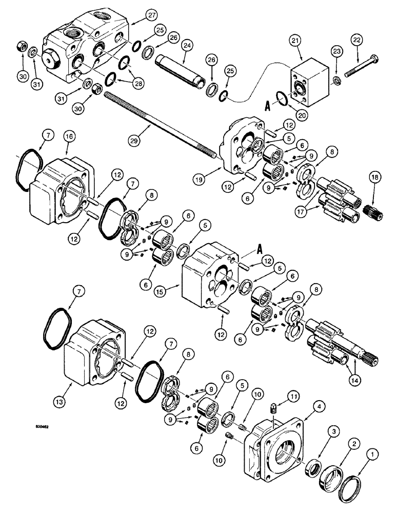 Схема запчастей Case 1187 - (132) - TRACK DRIVE HYDRAULIC MOTORS (04) - UNDERCARRIAGE