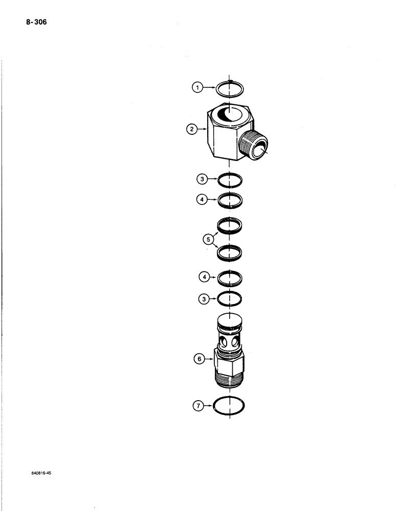 Схема запчастей Case 1187B - (8-306) - LOWER SWIVEL, ROTARY CUTTER MOTOR HYDRAULICS (08) - HYDRAULICS