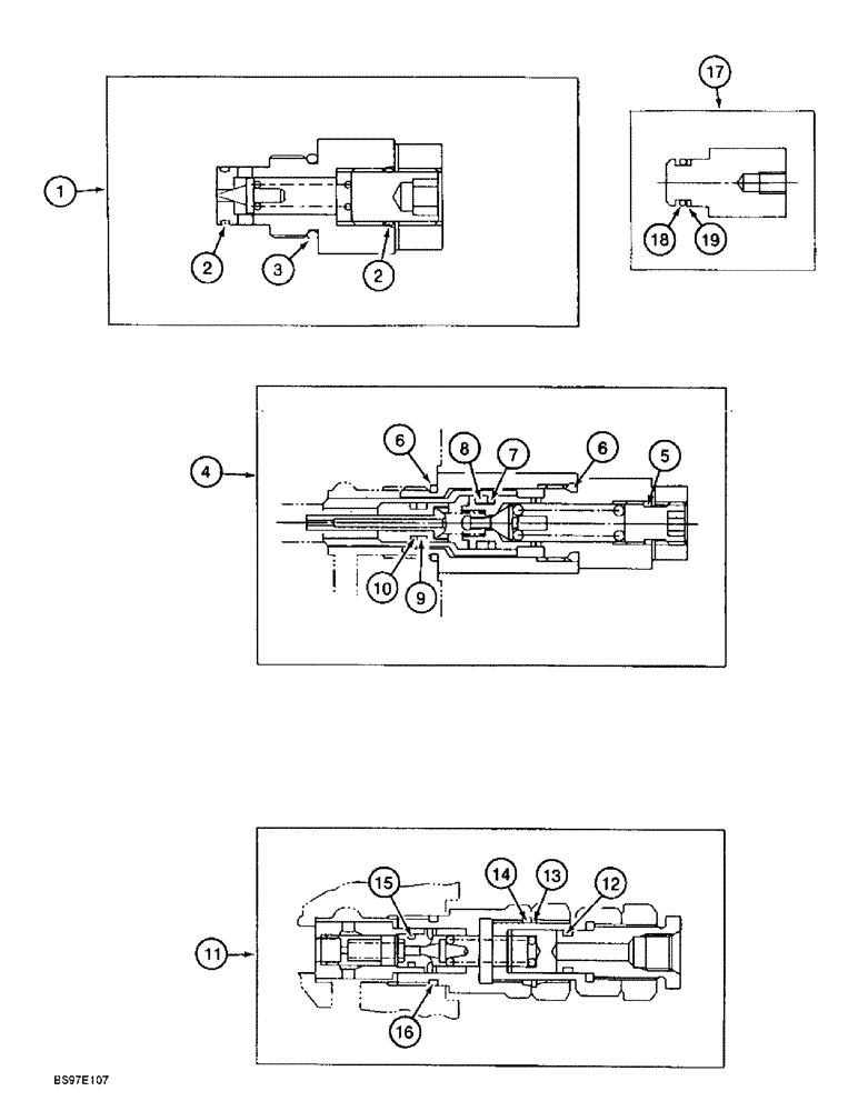 Схема запчастей Case 9010B - (8-116) - CONTROL VALVE, WORKING CIRCUIT AND MAIN RELIEF VALVES (08) - HYDRAULICS