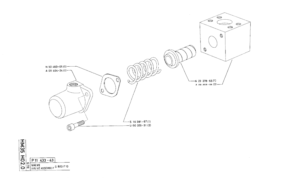 Схема запчастей Case 75C - (HM35 H02.0) - VALVE ASSEMBLY - S B20 F13 (07) - HYDRAULIC SYSTEM