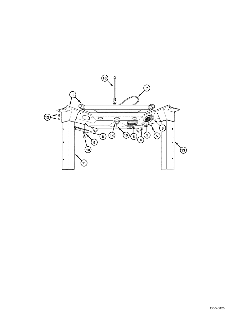 Схема запчастей Case 865 - (09.42[00]) - CAB - ROOF (CLOSED CAB) (09) - CHASSIS